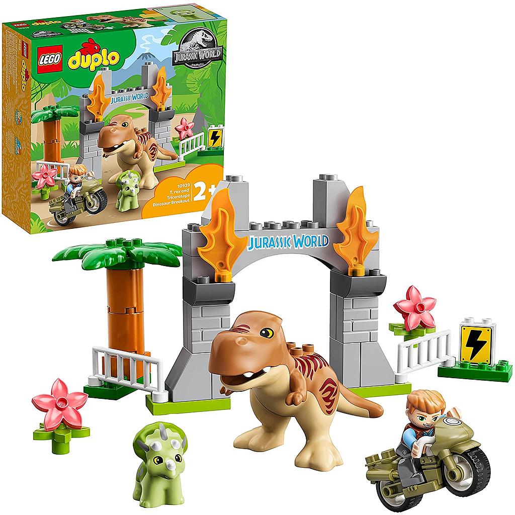 Fuga del T-rex e del Triceratopo