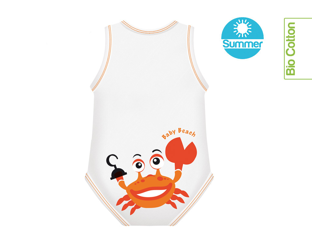 Granchio body 0-36m bio cotton summer beach