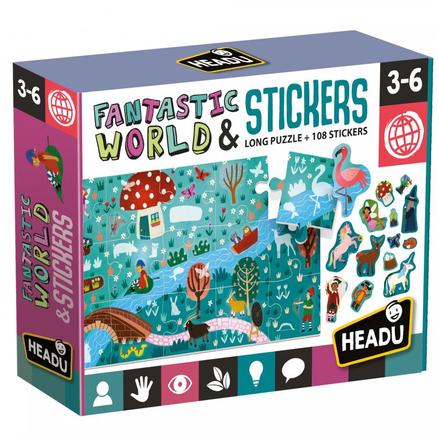 Puzzle + Stickers Mondo fantastico