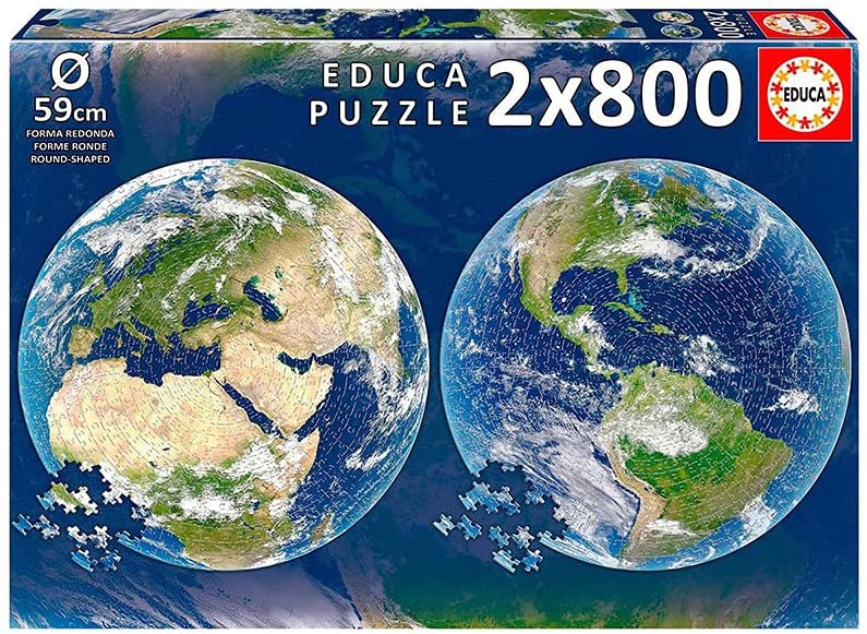 Puzzle rotondo della terra 2x 800 pezzi