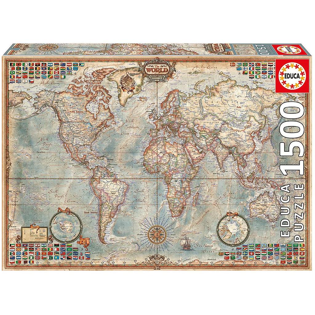 Mappa politica del mondo 1500 pezzi