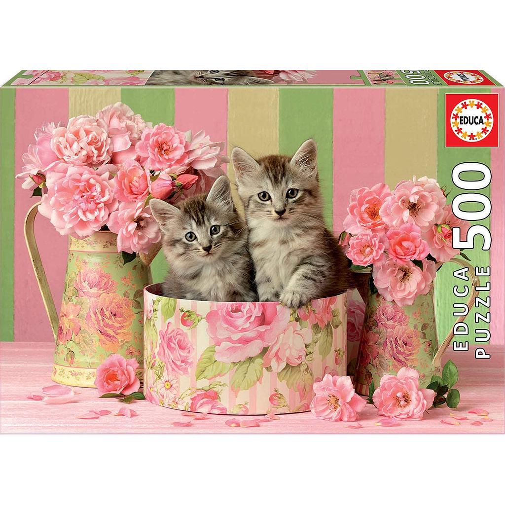 Gatti con rose 500 pezzi