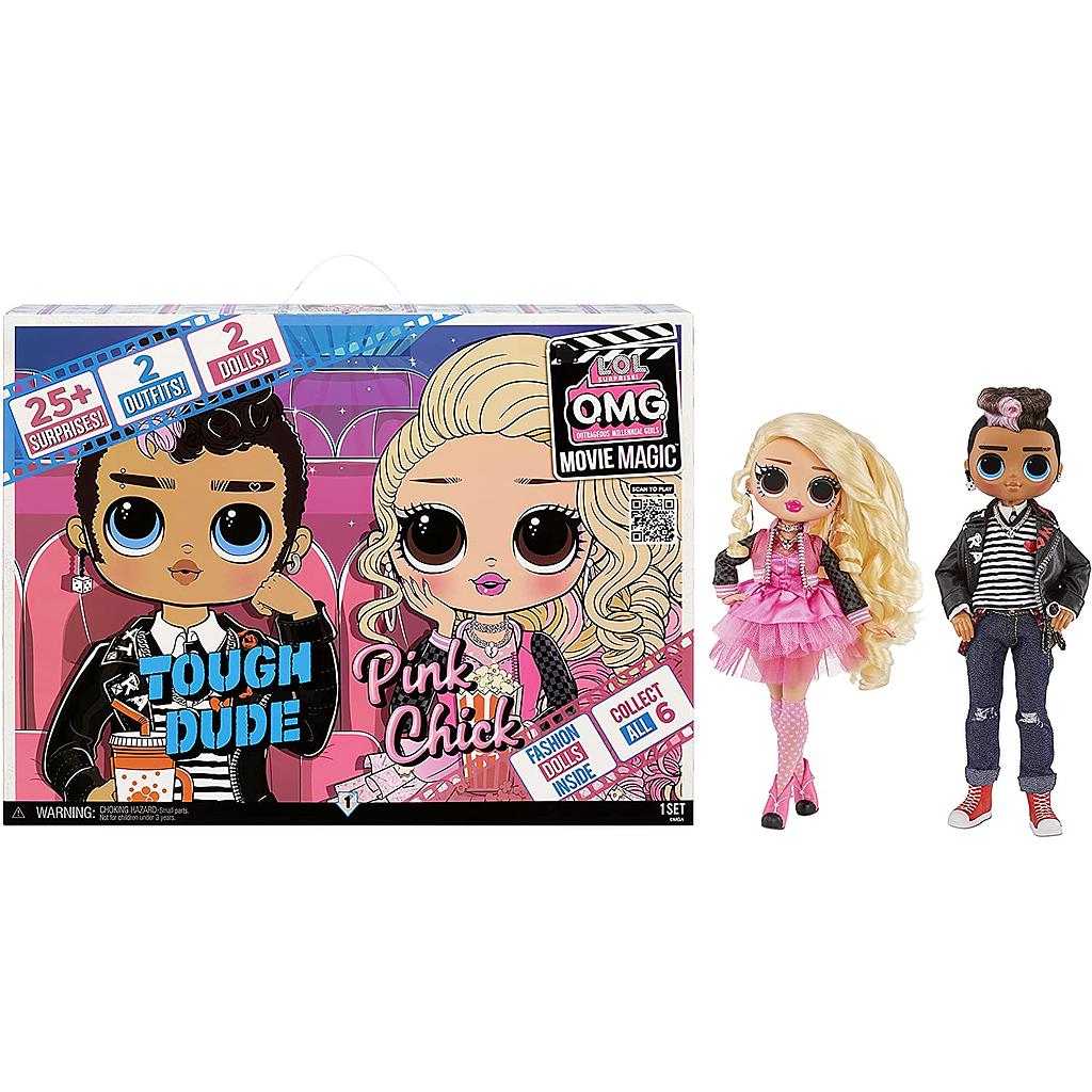 LOL Surprise OMG Movie Magic Confezione da 2 - TOUGH DUDE e PINK CHICK