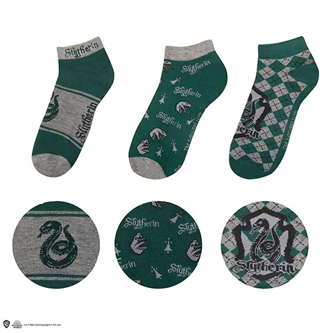 Set 3 paia di calzetti bassi Serpeverde - Harry Potter