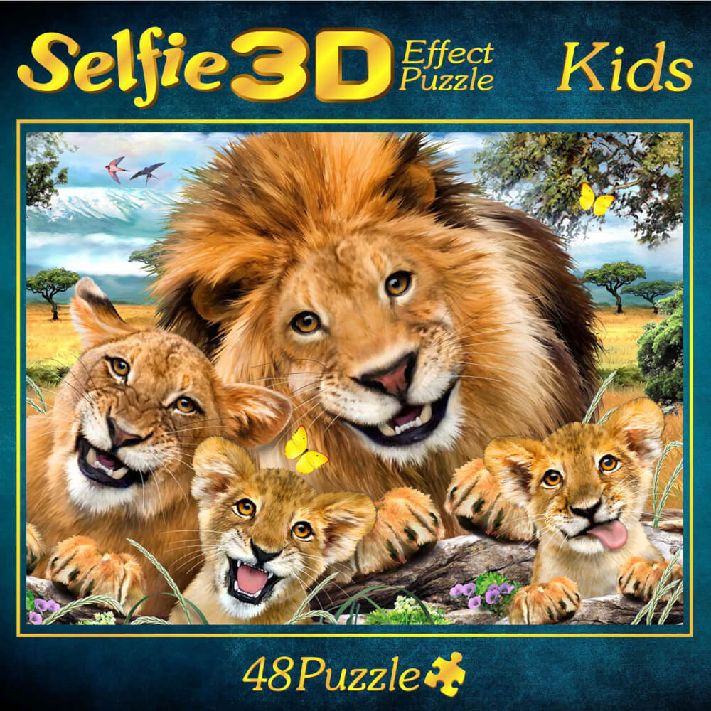 Puzzle Re Leone Selfie 48 pezzi