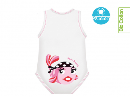 Pesce rosa body 0/36 bio cotton summer