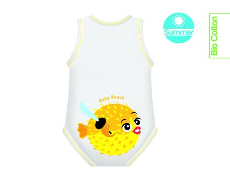 Pesce giallo body 0/36 bio cotton summer beach