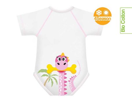 Pink Dinosaur body  0-36m bio cotton 4season