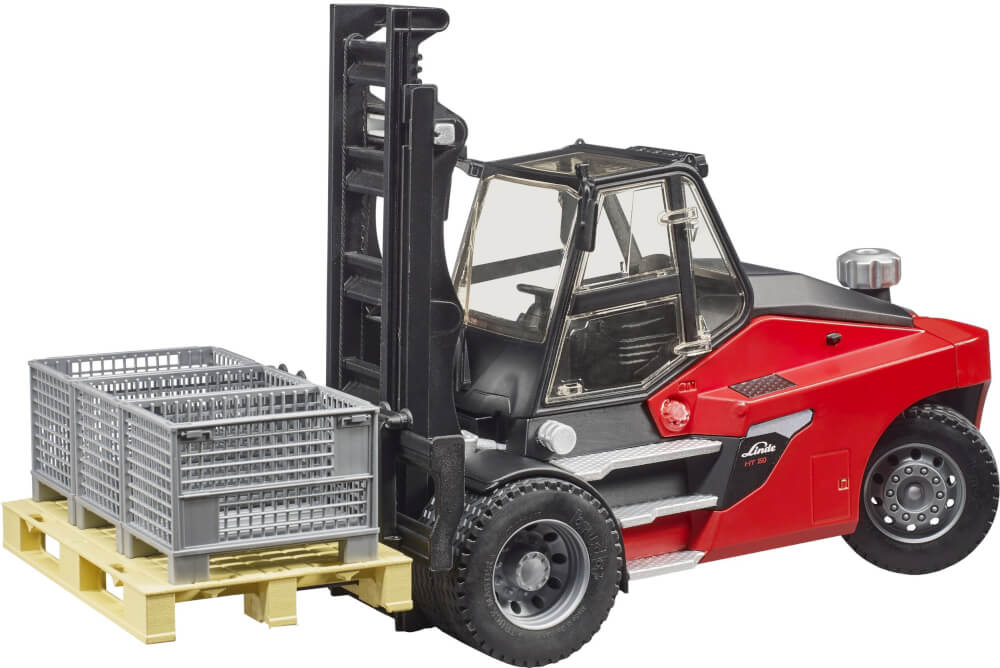 Muletto Linde con pallet e 3 ceste