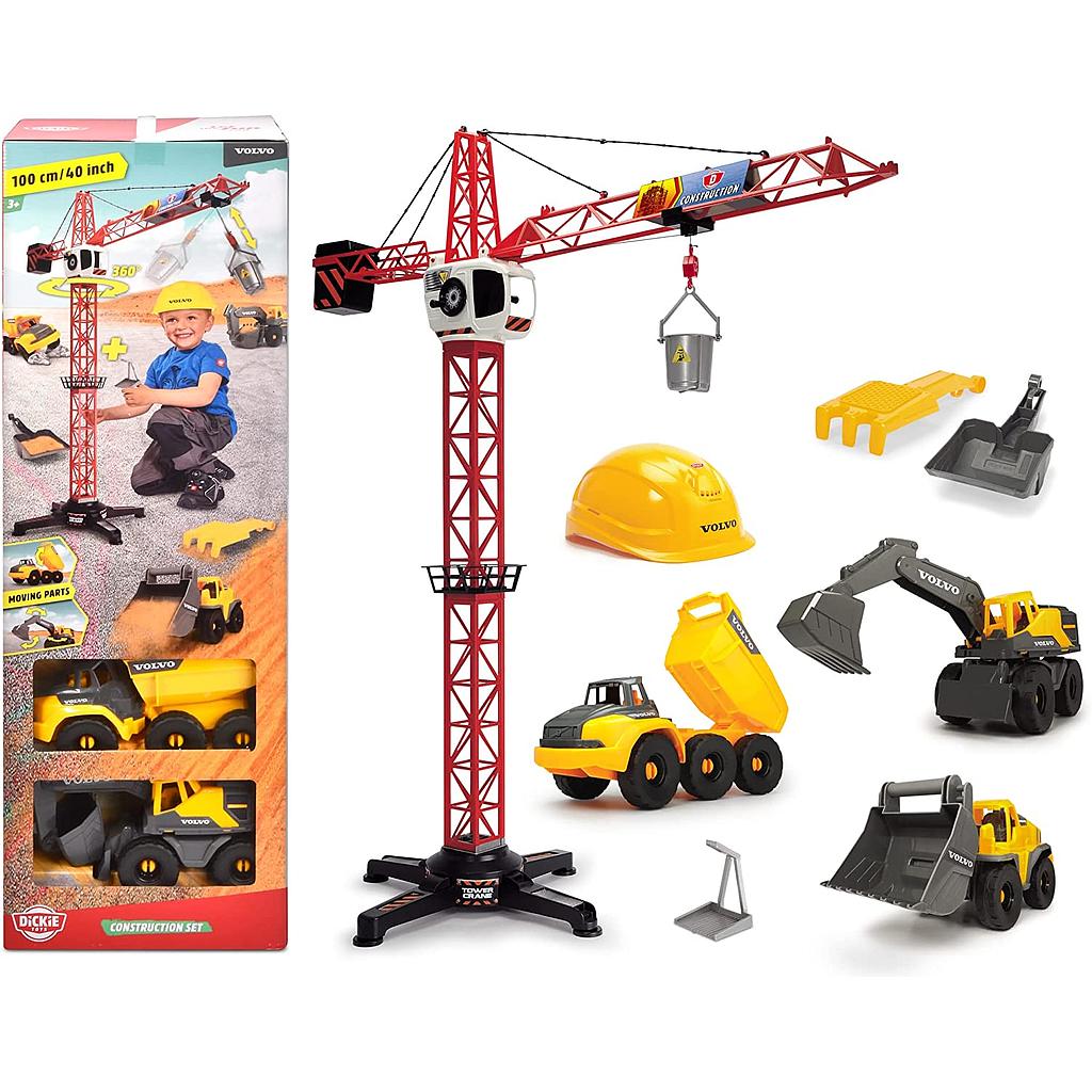 Volvo construction set con gru e mezzi cantiere