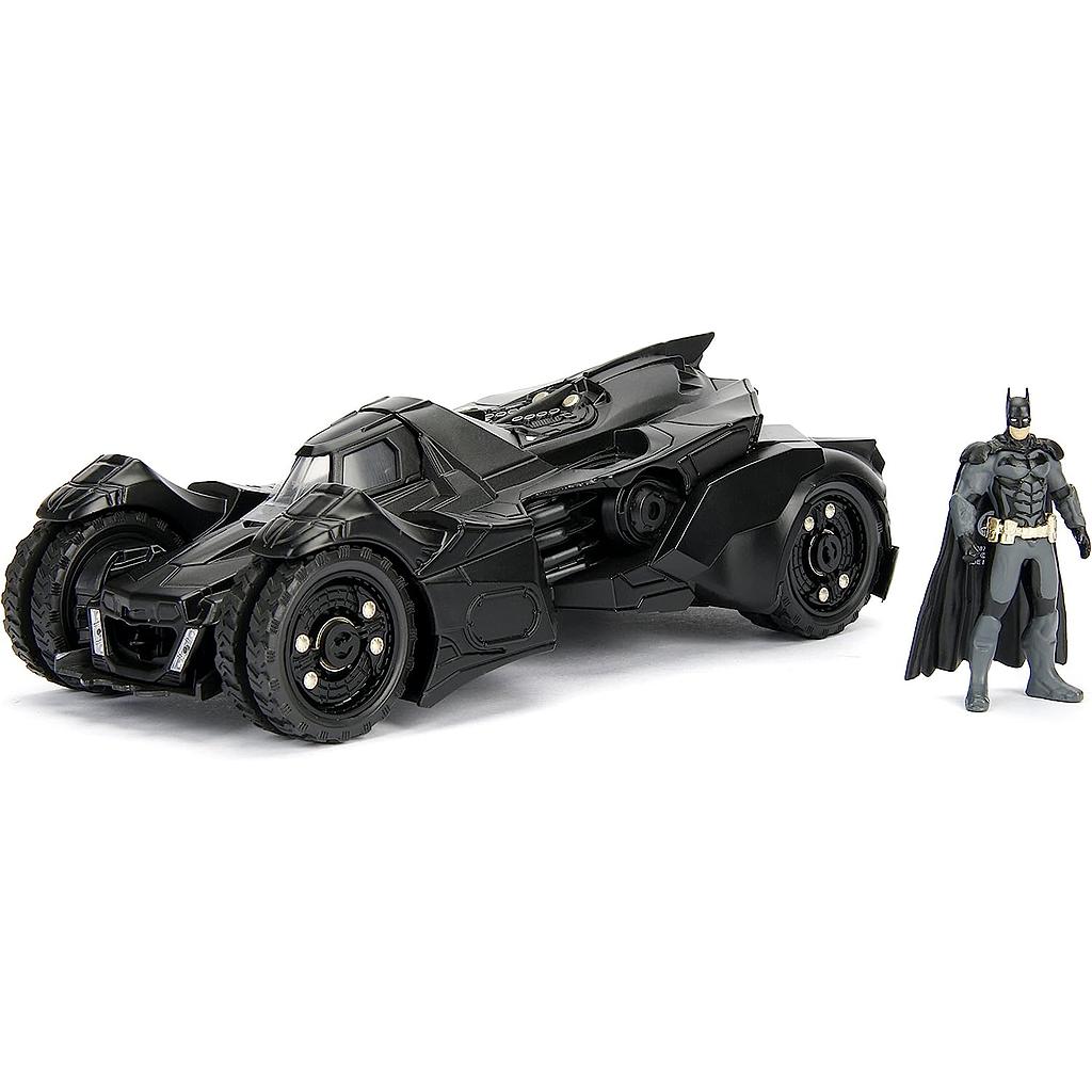 Batman Arkham Knight Batmobile 1:24 con personaggio di Batman in die-cast