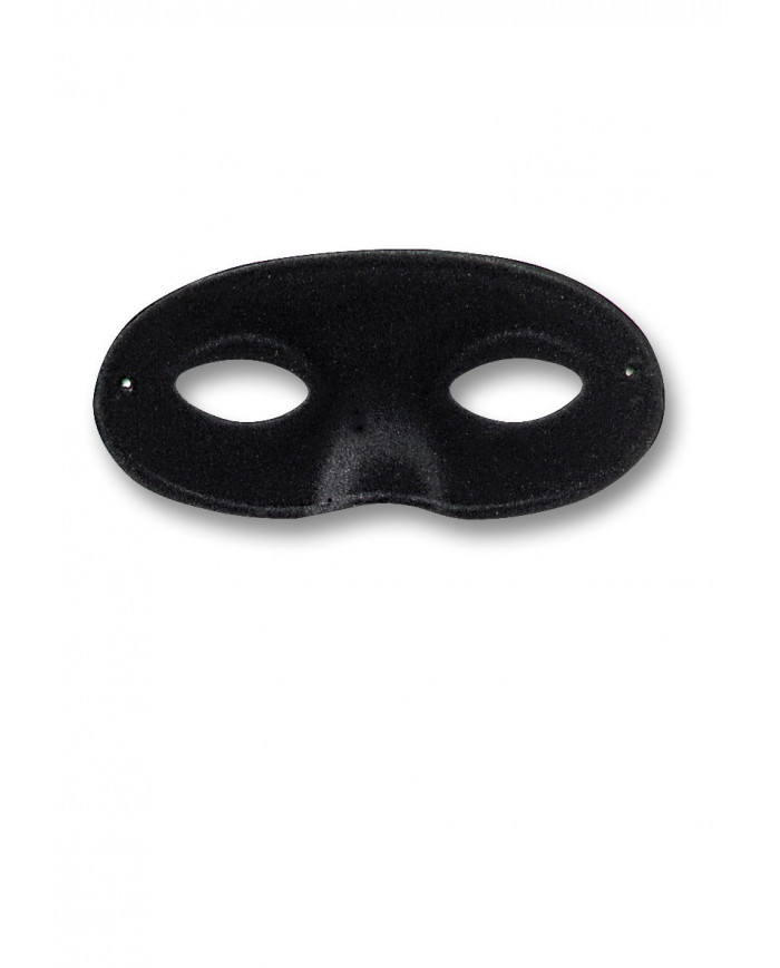 Maschera domino scamosciato grande nero