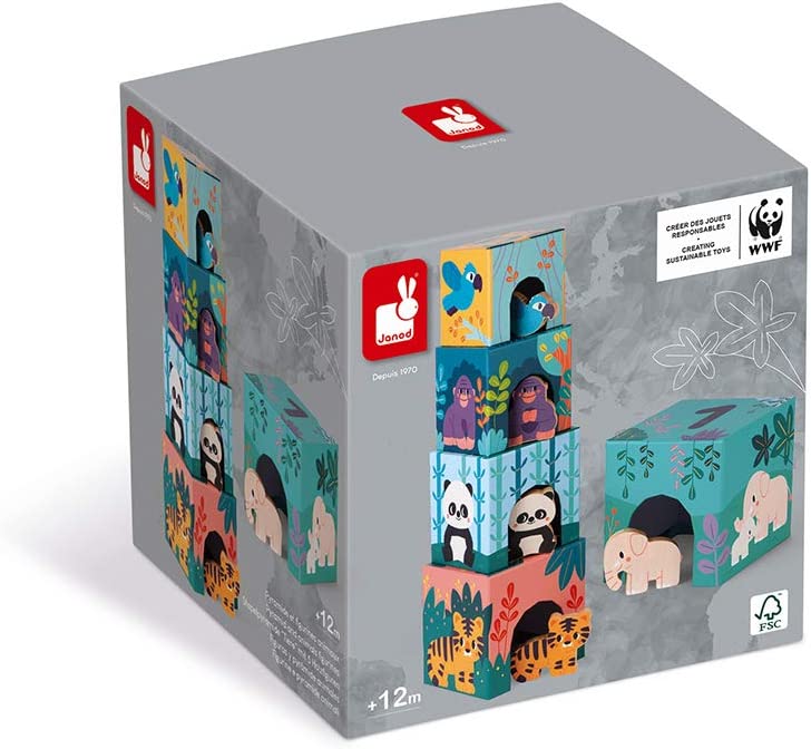 Piramide con animali in legno WWF