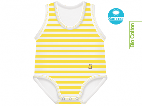 Body righe gialle 0/36 bio cotton summer beach