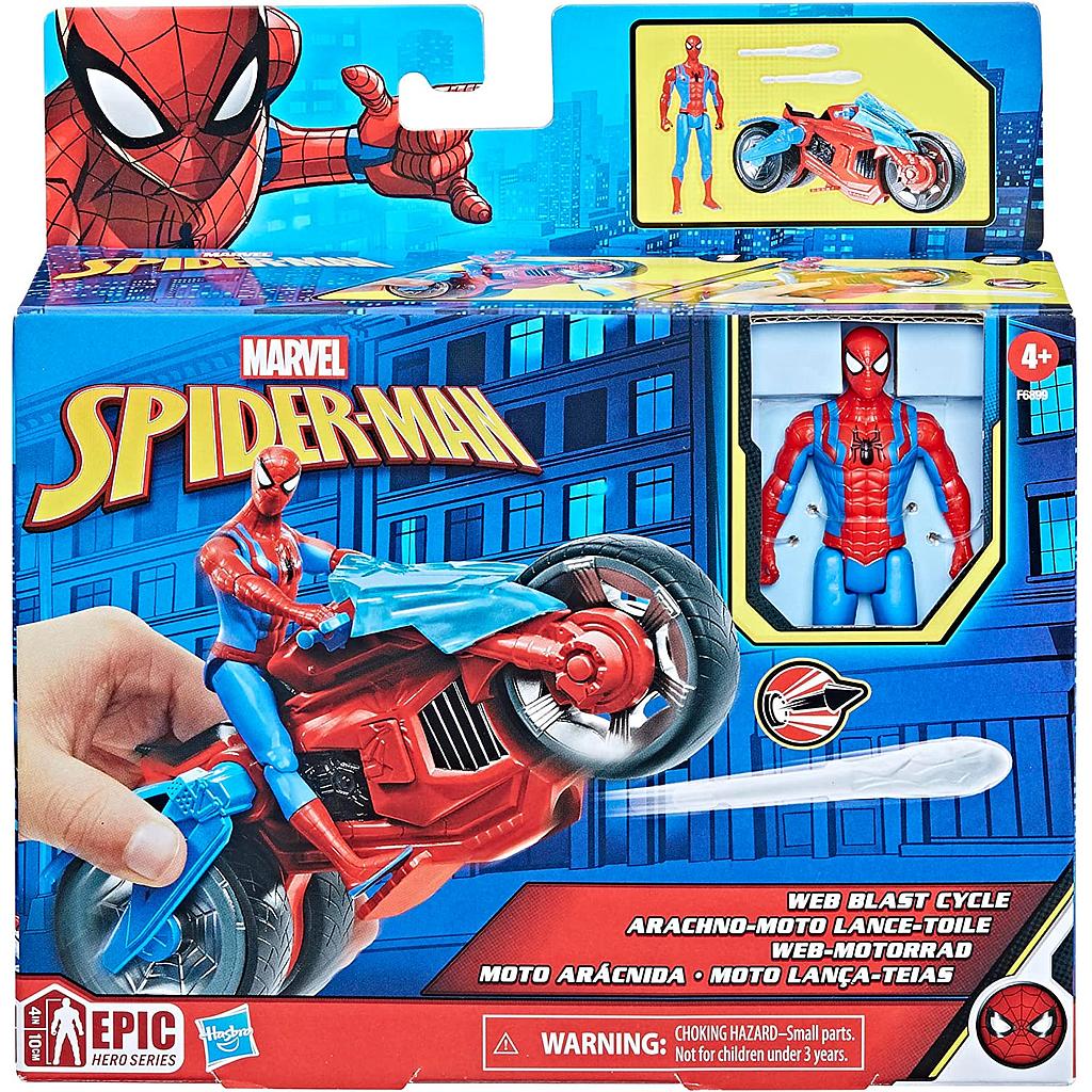 Veicolo spider-man con personaggio 10 cm