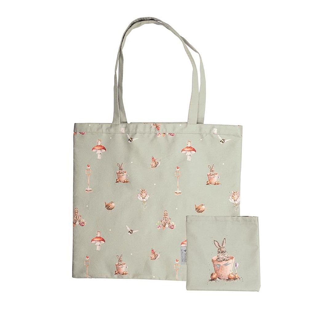 Borsa per la spesa pieghevole - Amici nel giardino coniglio