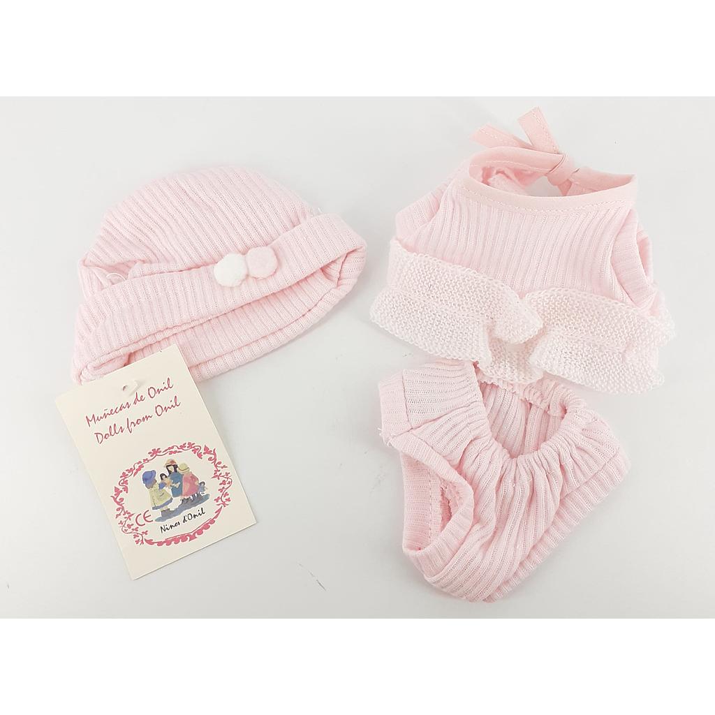 top slip e cuffietta in rosa vestito bambola 37cm