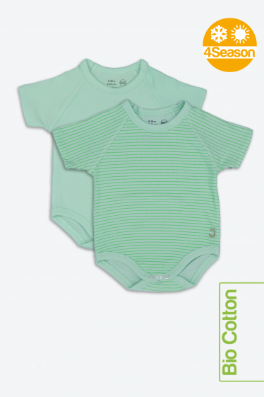 Body 2pack verde 0-36m bio cotton 4season