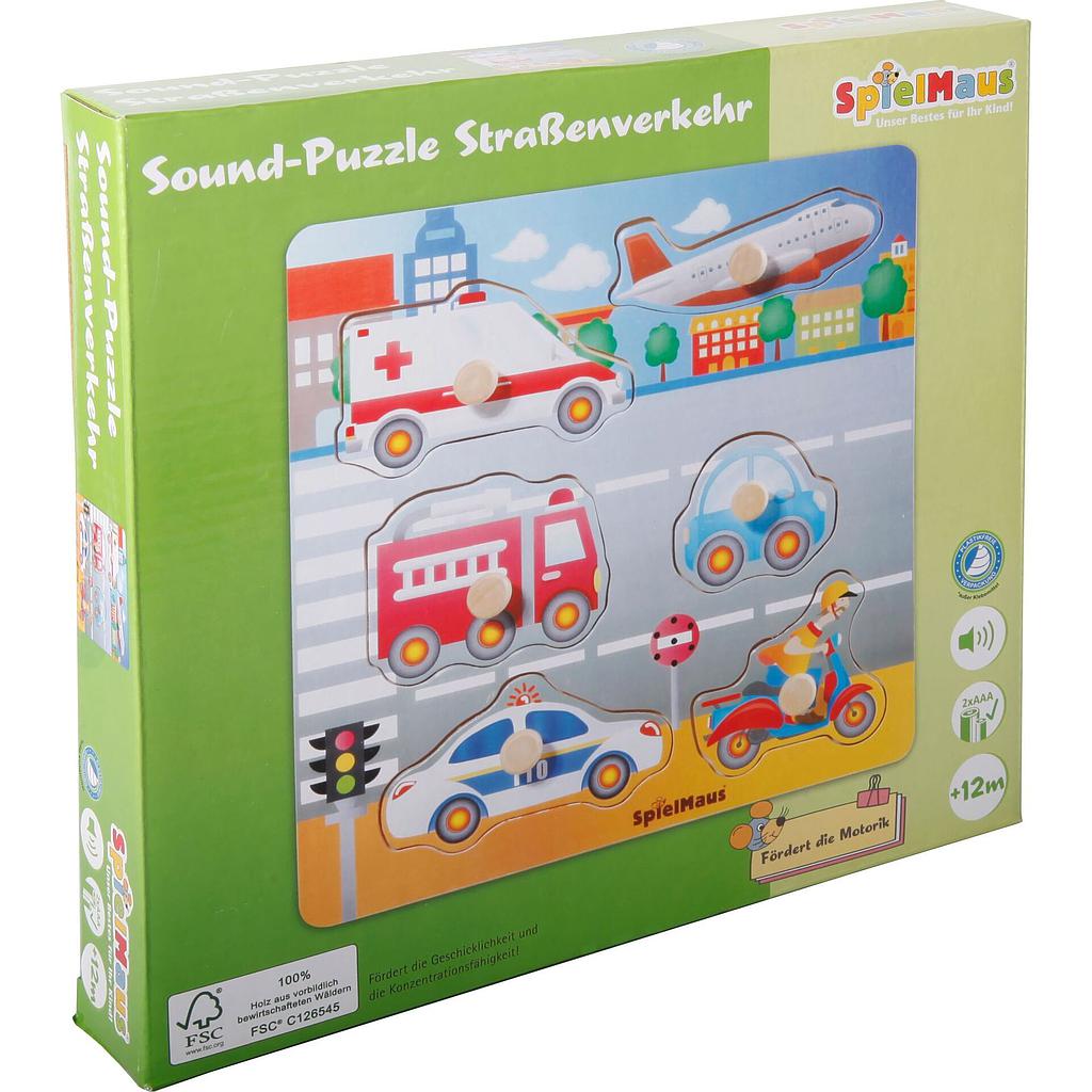 Puzzle sonoro traffico stradale in legno