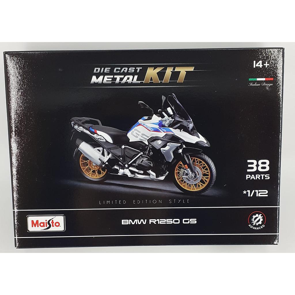 Modèle Réduit De Moto BMW R1250 GS (2021) - Échelle 1:12 - Die-cast (fonte) Et Plastique - Couleur Blanc - Avec Boîte