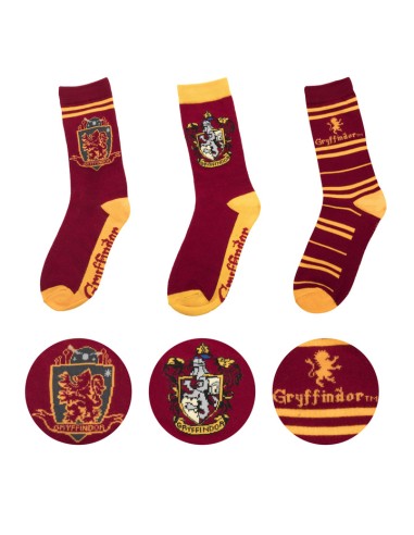 Set 3 paia calze Grifondoro Harry Potter