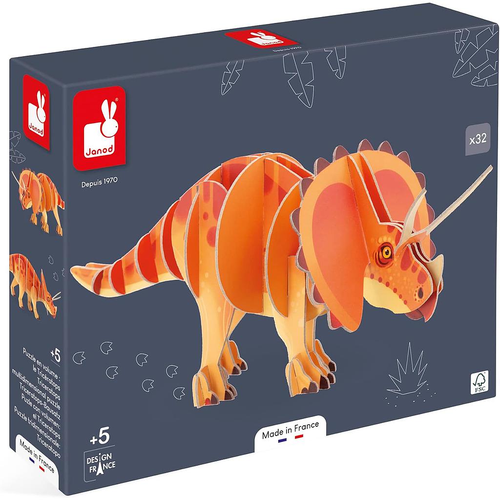 dino puzzle tridimensionale triceratopo