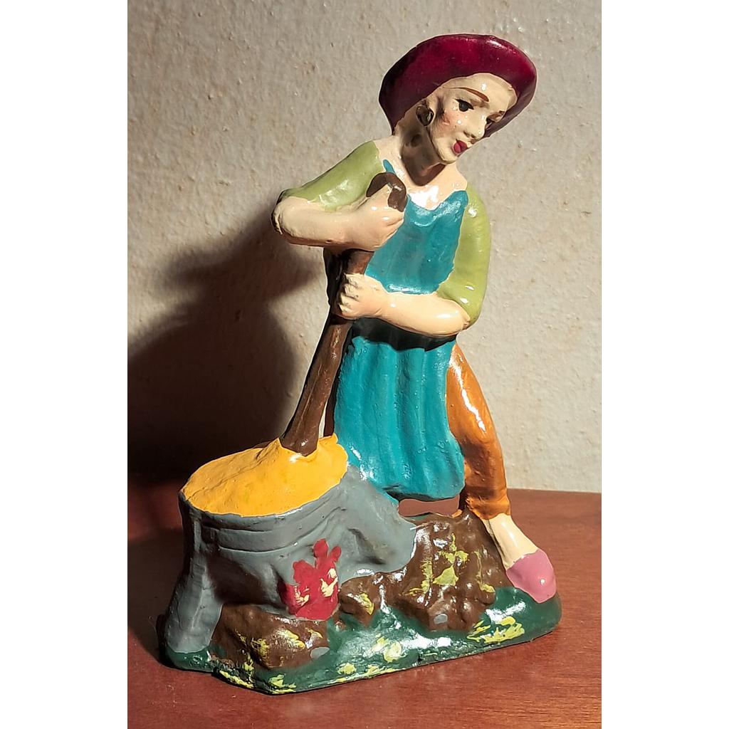 Cuoco statuina in gesso 10cm