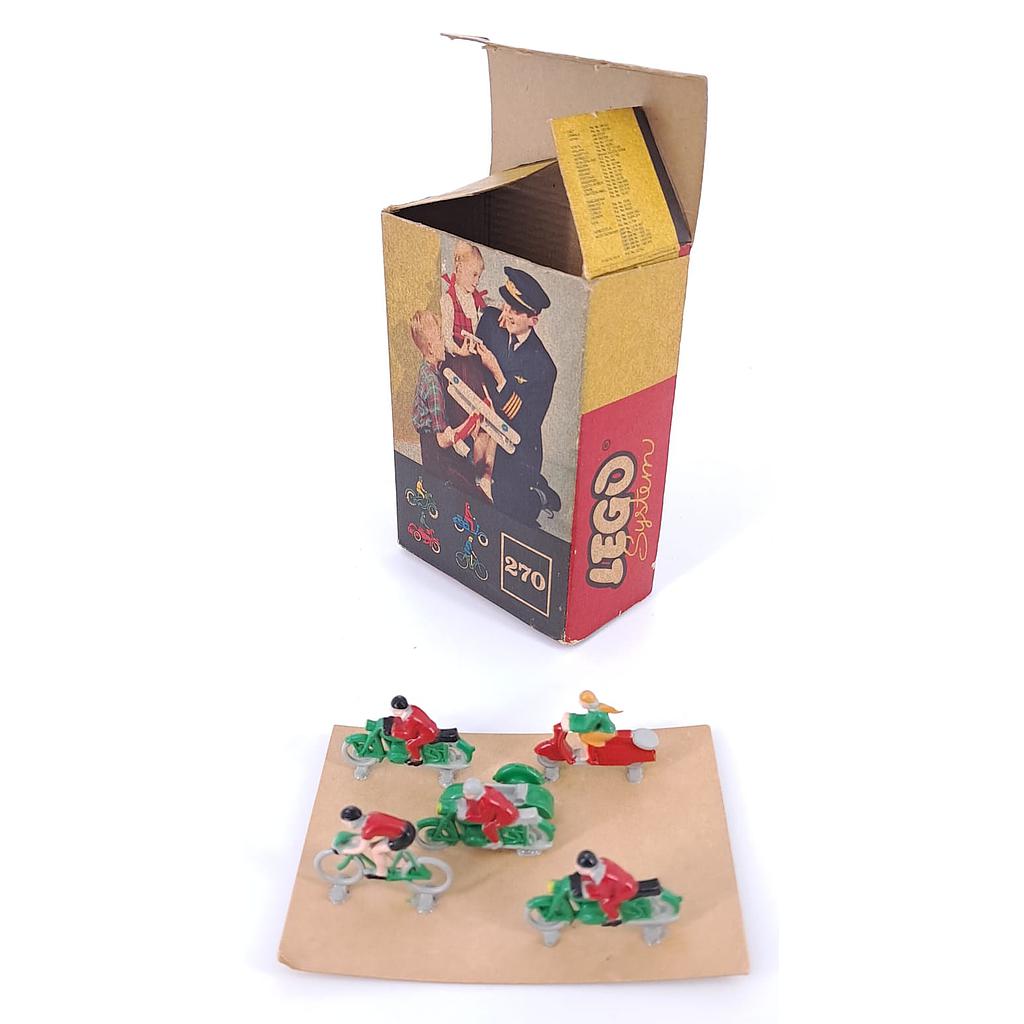 set Lego 270 1 ciclista e 4 motociclisti anno 1958