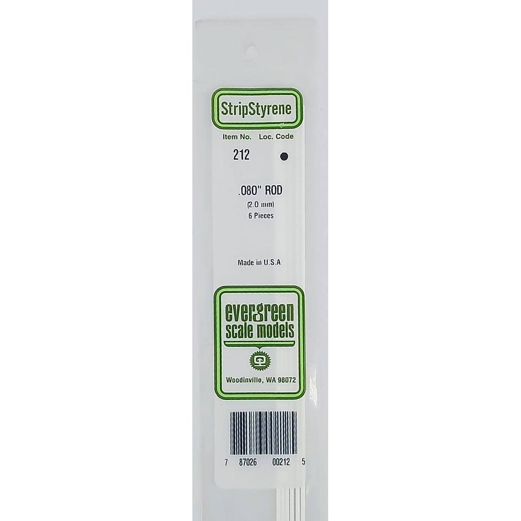 Polistirene 2,5mm tondo bianco 5 pz Evergreen