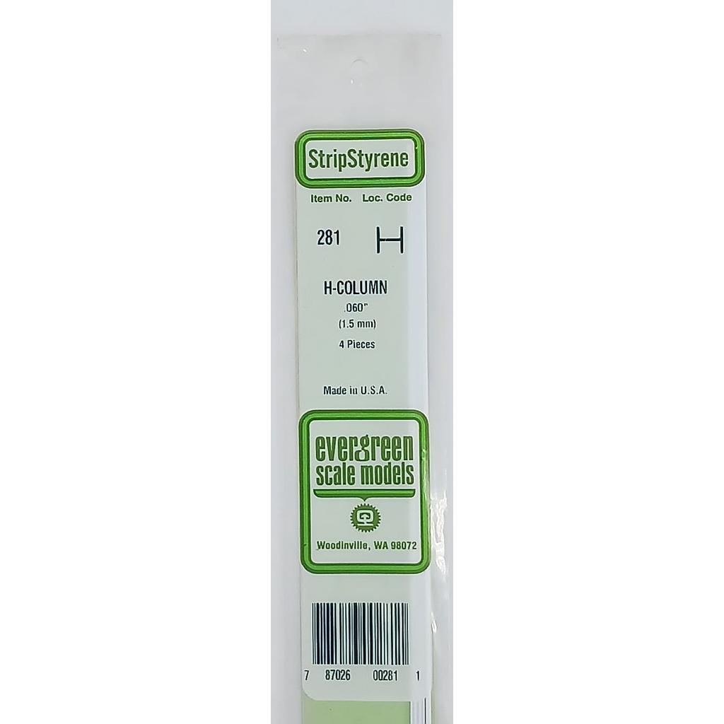Polistirene 1,5mm colonna H 4 pezzi Evergreen