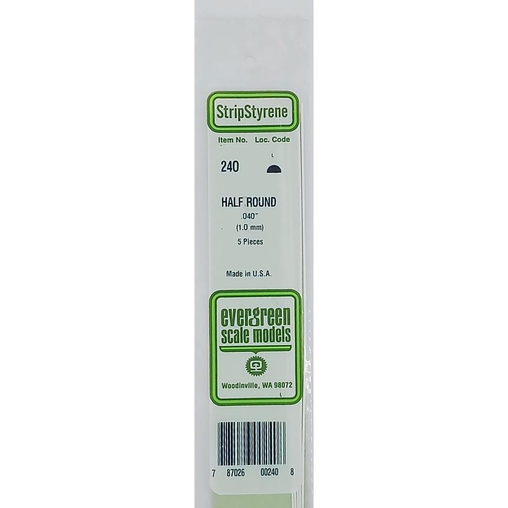 Polistirene 1 mm semitondo 5 pz Evergreen
