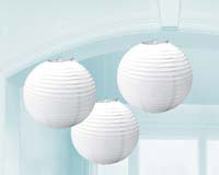 set 3 lanterne tonde bianche