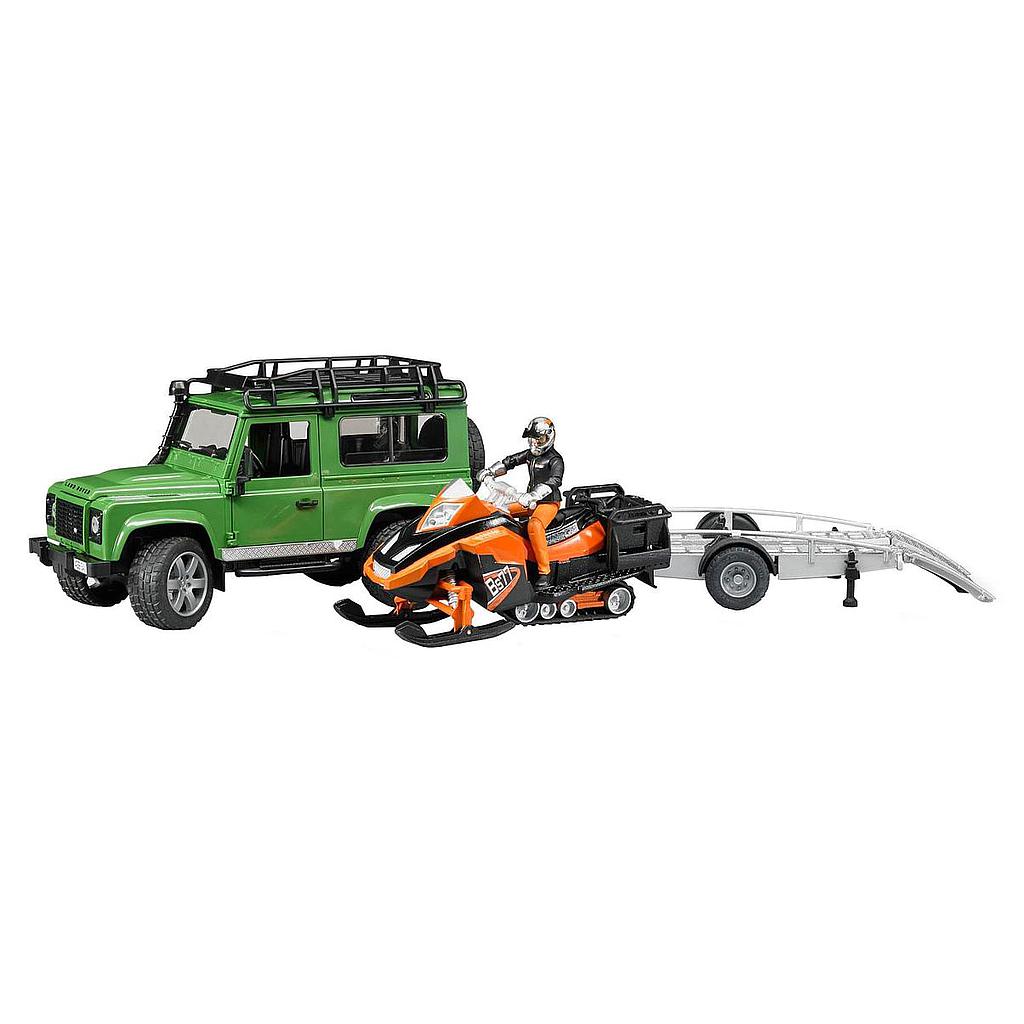 Land Rover Defender Station con motoslitta