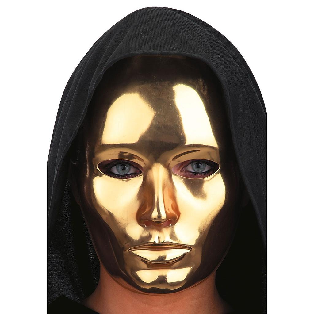 maschera viso media metallizzata oro