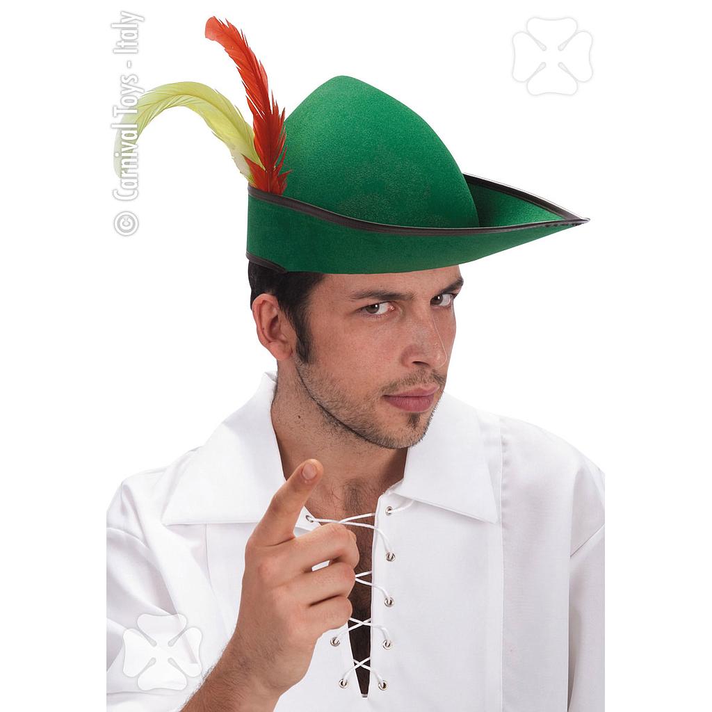 Cappello Robin Hood verde in bifloccato