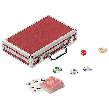 valigetta fiches rossa bordi metallo 200pz