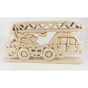 Puzzle 3D Camion pompieri in legno