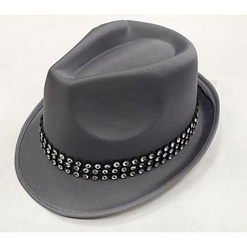 Cappello Popstar grigio con fascia brillante