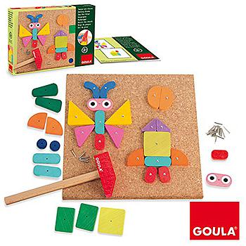 mosaico con chiodi e martello