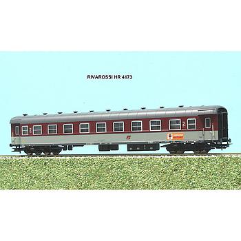 Carrozza Passeggeri tipo 1959 con comparto ristoro in livrea Grigio/Beige e Rosso Fegato - FS