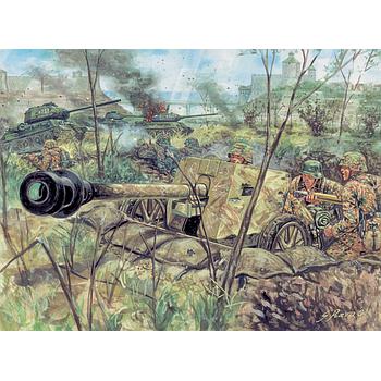 Cannone anticarro tedesco PAK 40 con equipaggio 1:72