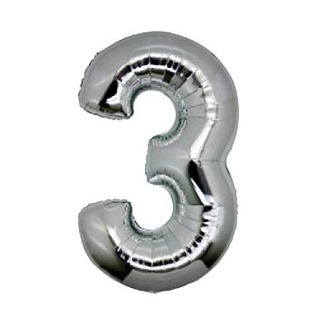 palloncino silver n.3 102cm mylar