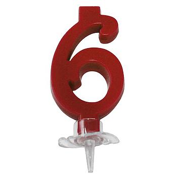candela mini n' 6 rosso cm 7