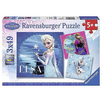 elsa anna & olaf 3x49pz