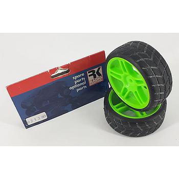 coppia cerchi e gomme stradali scolpite 1/16 RK