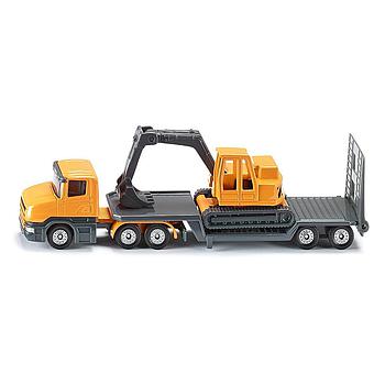 camion rimorchio con escavatore
