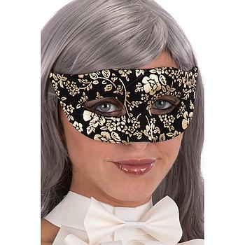 maschera nera con decoro damascato oro