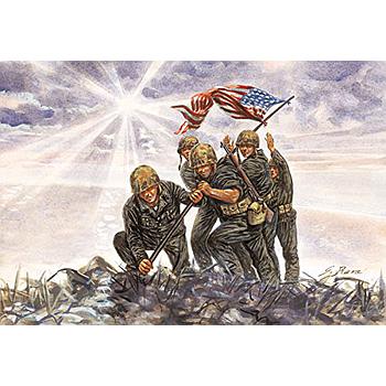 Marines americani alza bandiera