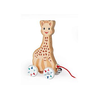 Sophie la Giraffe da trainare in legno