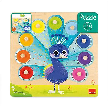 puzzle pavone legno